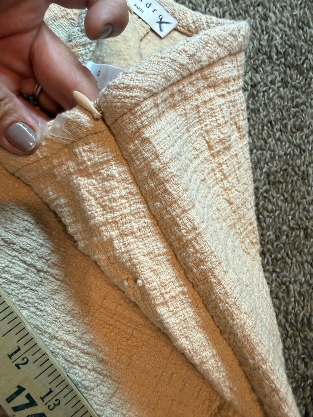 Sandro Shorts Womens 38. USA 6 Small Beige Tan Pierrot High Waisted Textured - Picture 14 of 15